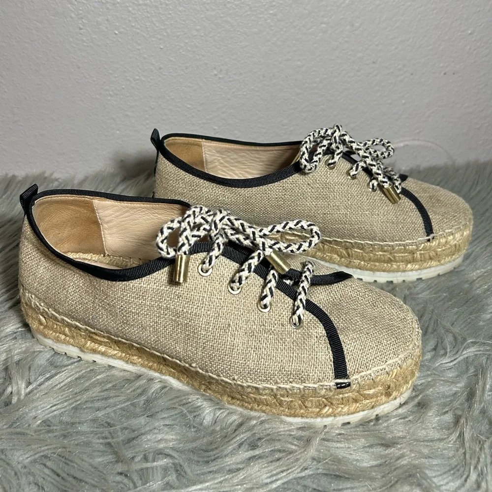 Botkier Women's Wren Oxford Espadrille Canvas Beige Espadrille Sneakers Size 7M